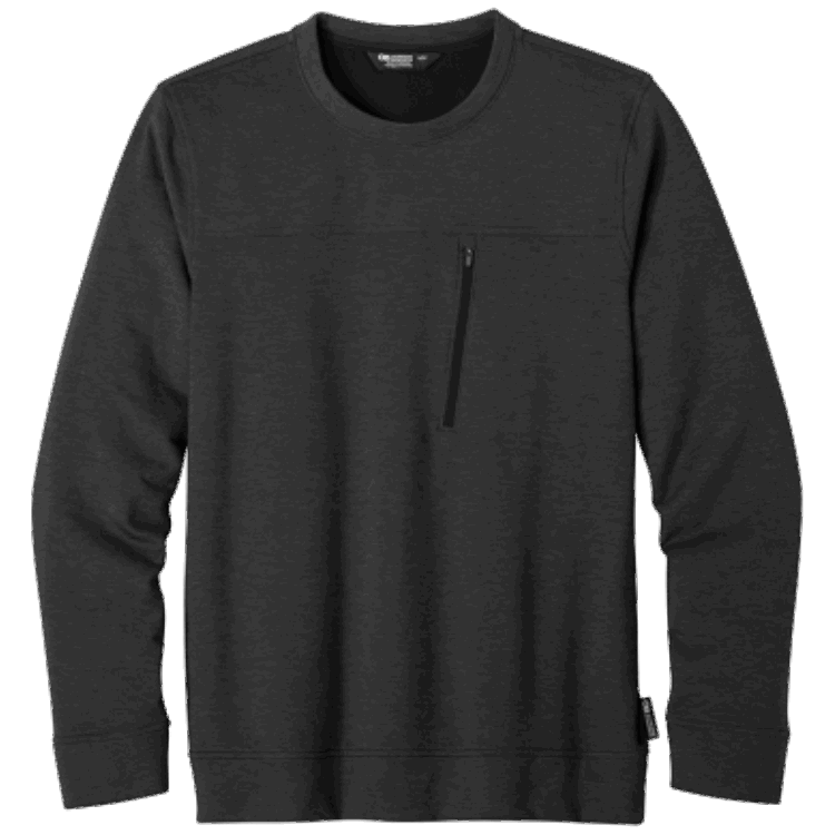Utendørs Forskning Menn Emersion Fleece Crew Svart Lyng