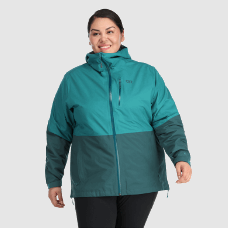 Utendørs Forskning Kvinners Aspire Ii Gore-tex® Plus Size Regnjakke Deep Lake/treeline