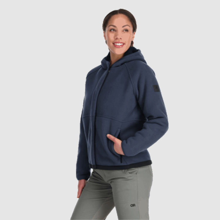 Utendørs Forskning Kvinners Juneau Fleece Hettegenser Marineblå