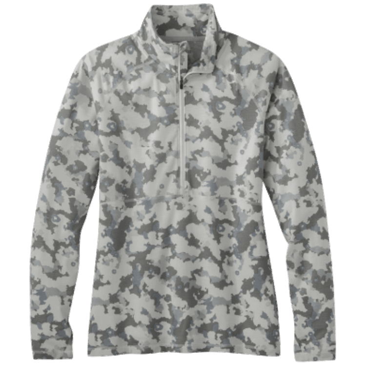 Utendørs Forskning Kvinners Alpin Debut Merino Halv Zip Snø Camo