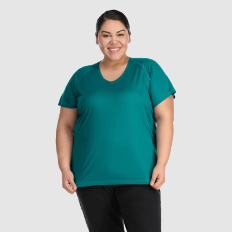 Utendørs Forskning Kvinners Echo Plus Size T-skjorte Dyp Innsjø