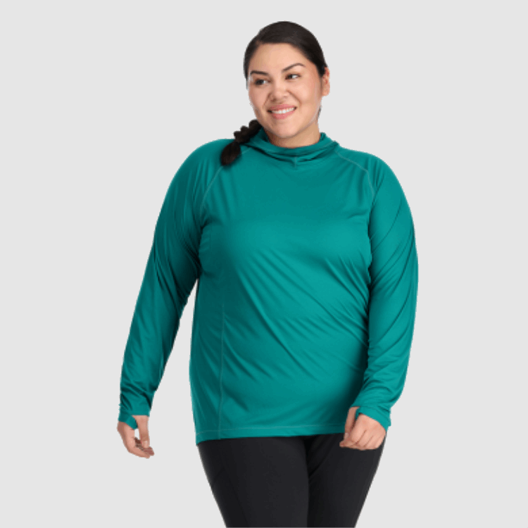 Utendørs Forskning Kvinners Echo Plus Size Hettegenser Deep Lake