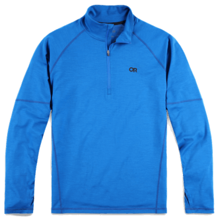 Utendørs Forskning Menn Alpint Debut Merino Quarter Zip Klassisk Blå