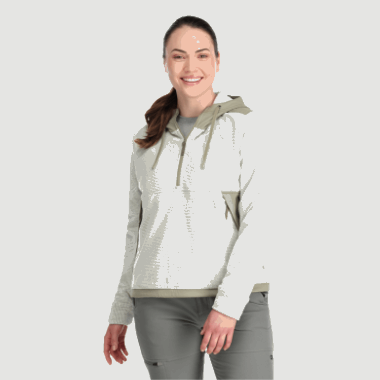 Utendørs Forskning Kvinners Trail Mix Pullover Hettegenser Sand/flint