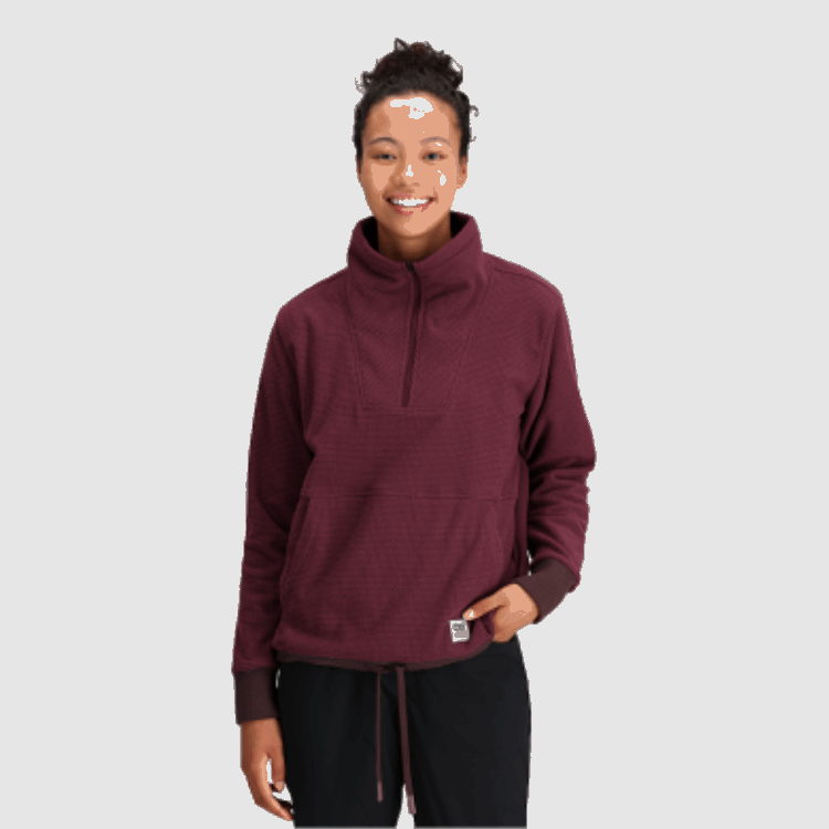 Utendørs Forskning Kvinners Trail Mix Quarter Zip Pullover Kalamata