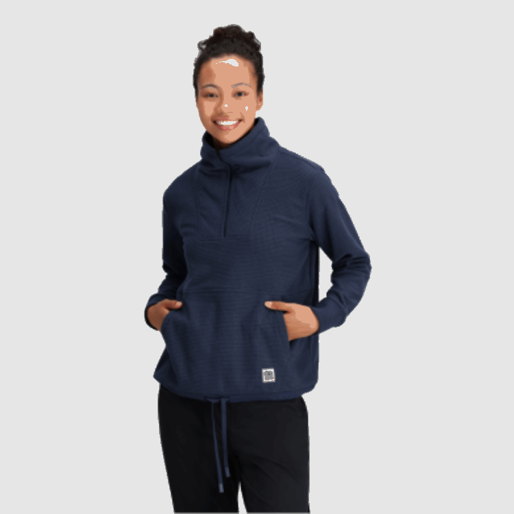 Utendørs Forskning Kvinners Trail Mix Quarter Zip Pullover Marineblå