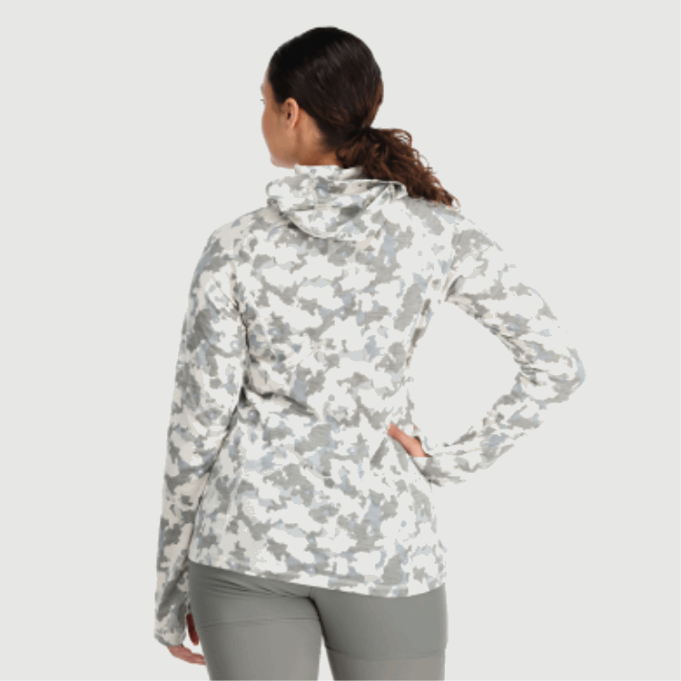 Utendørs Forskning Kvinners Alpin Debut Merino 150 Hettegenser Snø Camo