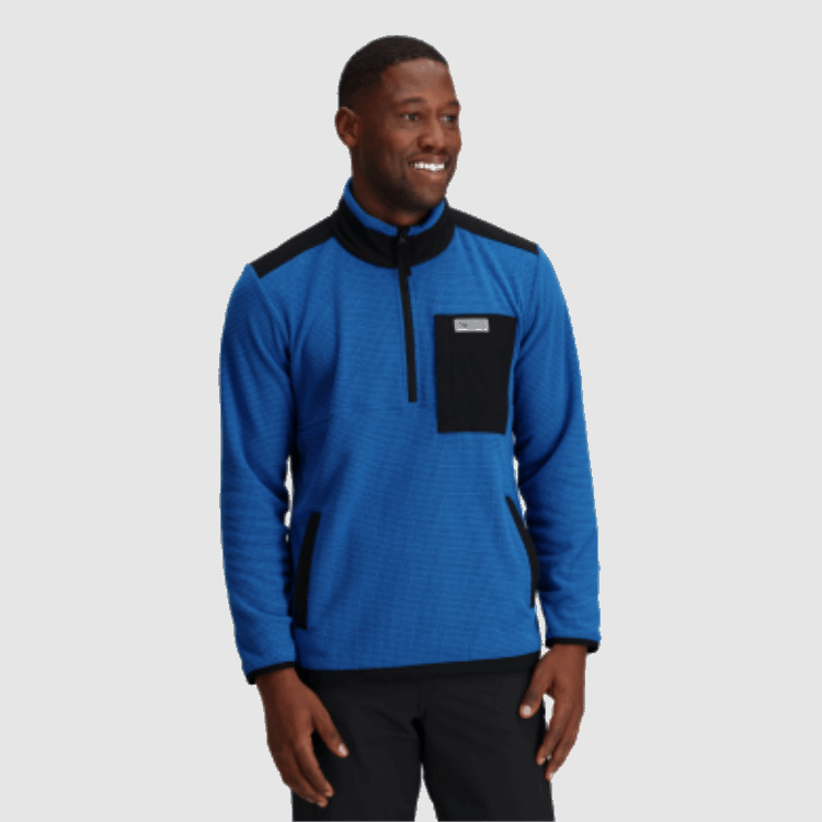 Utendørs Forskning Menns Trail Mix Quarter Zip Pullover Klassisk Blå