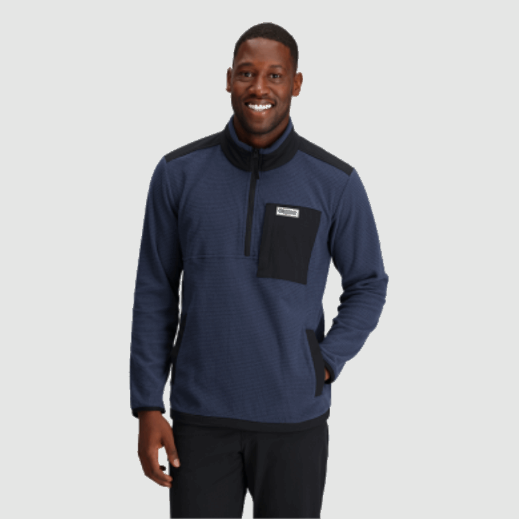 Utendørs Forskning Menns Trail Mix Quarter Zip Pullover Marineblå
