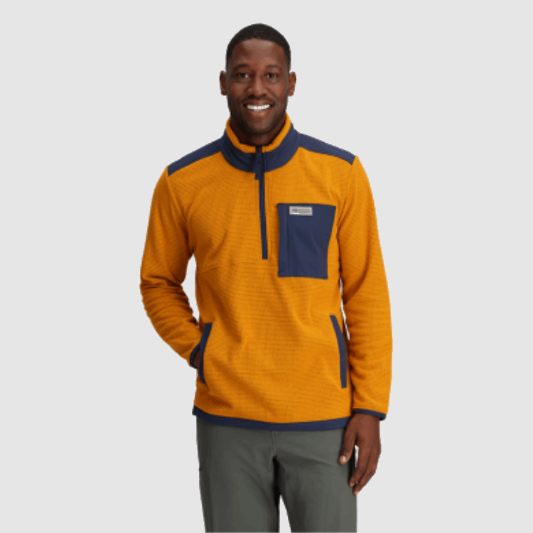 Utendørs Forskning Menns Trail Mix Quarter Zip Pullover Messing
