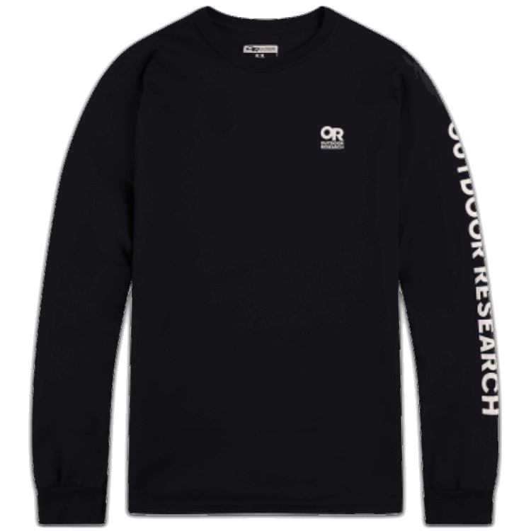 Utendørs Forskning Eller Lockup Bryst Logo L/s Tee Svart/hvit
